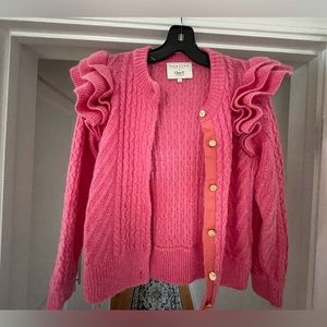 DEMYLEE x Clare V Nora Ruffle Sleeve Cardigan